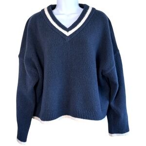 Abercrombie and Fitch Womens Wedge Sweater Sz M Cricket Preppy Nautical Cozy